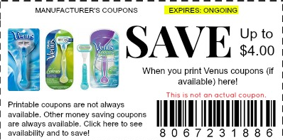 Venus Razor Coupons